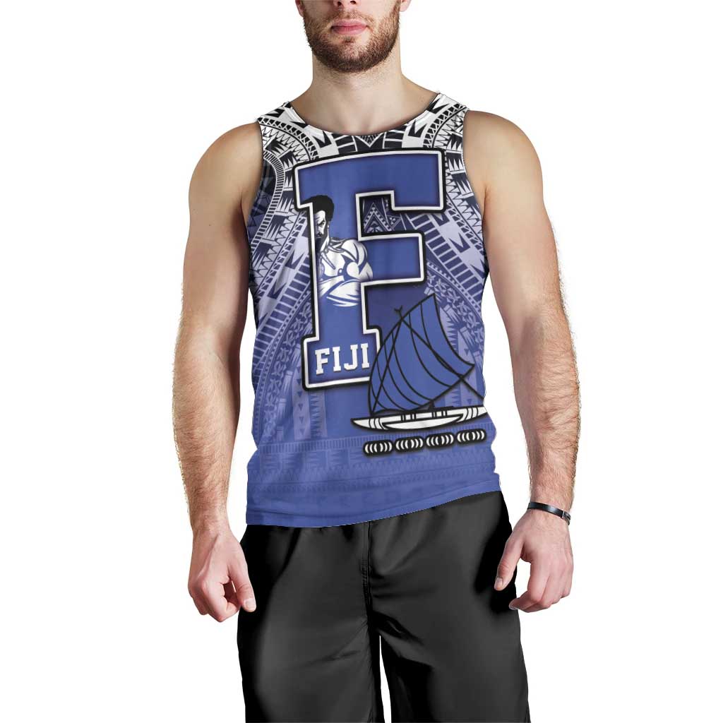 Custom Fiji Drua Men Tank Top Fijian Tapa Pattern