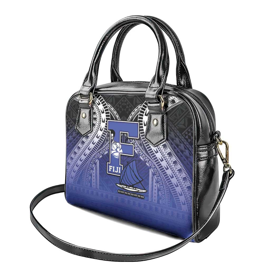 Fiji Drua Shoulder Handbag Fijian Tapa Pattern