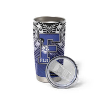Custom Fiji Drua Tumbler Cup Fijian Tapa Pattern LT05 - Polynesian Pride