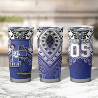 Custom Fiji Drua Tumbler Cup Fijian Tapa Pattern LT05 - Polynesian Pride