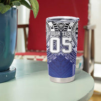 Custom Fiji Drua Tumbler Cup Fijian Tapa Pattern LT05 - Polynesian Pride