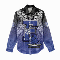 Custom Fiji Drua Women Casual Shirt Fijian Tapa Pattern