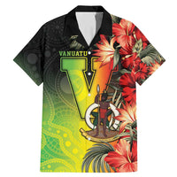 Aboriginal Dot Art Vanuatu Personalised Family Matching Mermaid Dress and Hawaiian Shirt Tropical Flowers LT05 Dad's Shirt - Short Sleeve Reggae - Polynesian Pride