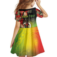 Aboriginal Dot Art Vanuatu Personalised Family Matching Off Shoulder Maxi Dress and Hawaiian Shirt Tropical Flowers LT05 - Polynesian Pride