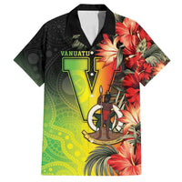 Aboriginal Dot Art Vanuatu Personalised Family Matching Off Shoulder Short Dress and Hawaiian Shirt Tropical Flowers LT05 Dad's Shirt - Short Sleeve Reggae - Polynesian Pride