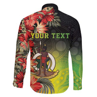 Aboriginal Dot Art Vanuatu Personalised Family Matching Puletasi and Hawaiian Shirt Tropical Flowers LT05 - Polynesian Pride