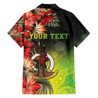 Aboriginal Dot Art Vanuatu Personalised Family Matching Short Sleeve Bodycon Dress and Hawaiian Shirt Tropical Flowers LT05 - Polynesian Pride