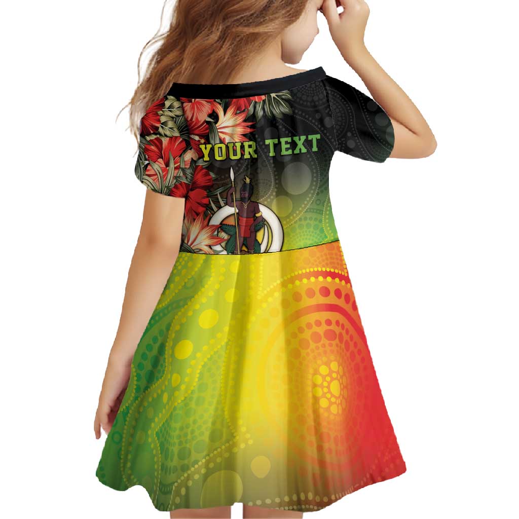 Aboriginal Dot Art Vanuatu Personalised Family Matching Summer Maxi Dress and Hawaiian Shirt Tropical Flowers LT05 - Polynesian Pride