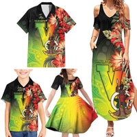 Aboriginal Dot Art Vanuatu Personalised Family Matching Summer Maxi Dress and Hawaiian Shirt Tropical Flowers LT05 - Polynesian Pride
