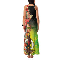 Aboriginal Dot Art Vanuatu Personalised Family Matching Tank Maxi Dress and Hawaiian Shirt Tropical Flowers LT05 - Polynesian Pride
