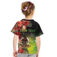 Aboriginal Dot Art Vanuatu Personalised Kid T Shirt Tropical Flowers LT05 - Polynesian Pride