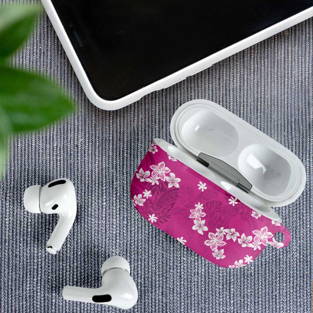 Hawaii Monstera Deliciosa AirPods Case Pink Plumeria Polynesian Pattern LT05 - Polynesian Pride