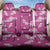 Hawaii Monstera Deliciosa Back Car Seat Cover Pink Plumeria Polynesian Pattern - Polynesian Pride