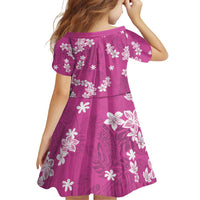 Hawaii Monstera Deliciosa Family Matching Off Shoulder Short Dress and Hawaiian Shirt Pink Plumeria Polynesian Pattern LT05 - Polynesian Pride