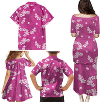 Hawaii Monstera Deliciosa Family Matching Puletasi and Hawaiian Shirt Pink Plumeria Polynesian Pattern LT05 - Polynesian Pride
