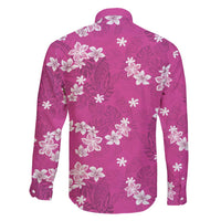 Hawaii Monstera Deliciosa Family Matching Short Sleeve Bodycon Dress and Hawaiian Shirt Pink Plumeria Polynesian Pattern LT05 - Polynesian Pride