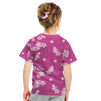 Hawaii Monstera Deliciosa Kid T Shirt Pink Plumeria Polynesian Pattern LT05 - Polynesian Pride
