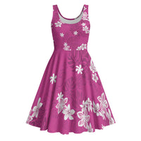 Hawaii Monstera Deliciosa Midi Dress Pink Plumeria Polynesian Pattern LT05 Pink - Polynesian Pride