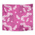 Hawaii Monstera Deliciosa Tapestry Pink Plumeria Polynesian Pattern - Polynesian Pride