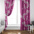 Hawaii Monstera Deliciosa Window Curtain Pink Plumeria Polynesian Pattern - Polynesian Pride