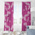 Hawaii Monstera Deliciosa Window Curtain Pink Plumeria Polynesian Pattern - Polynesian Pride