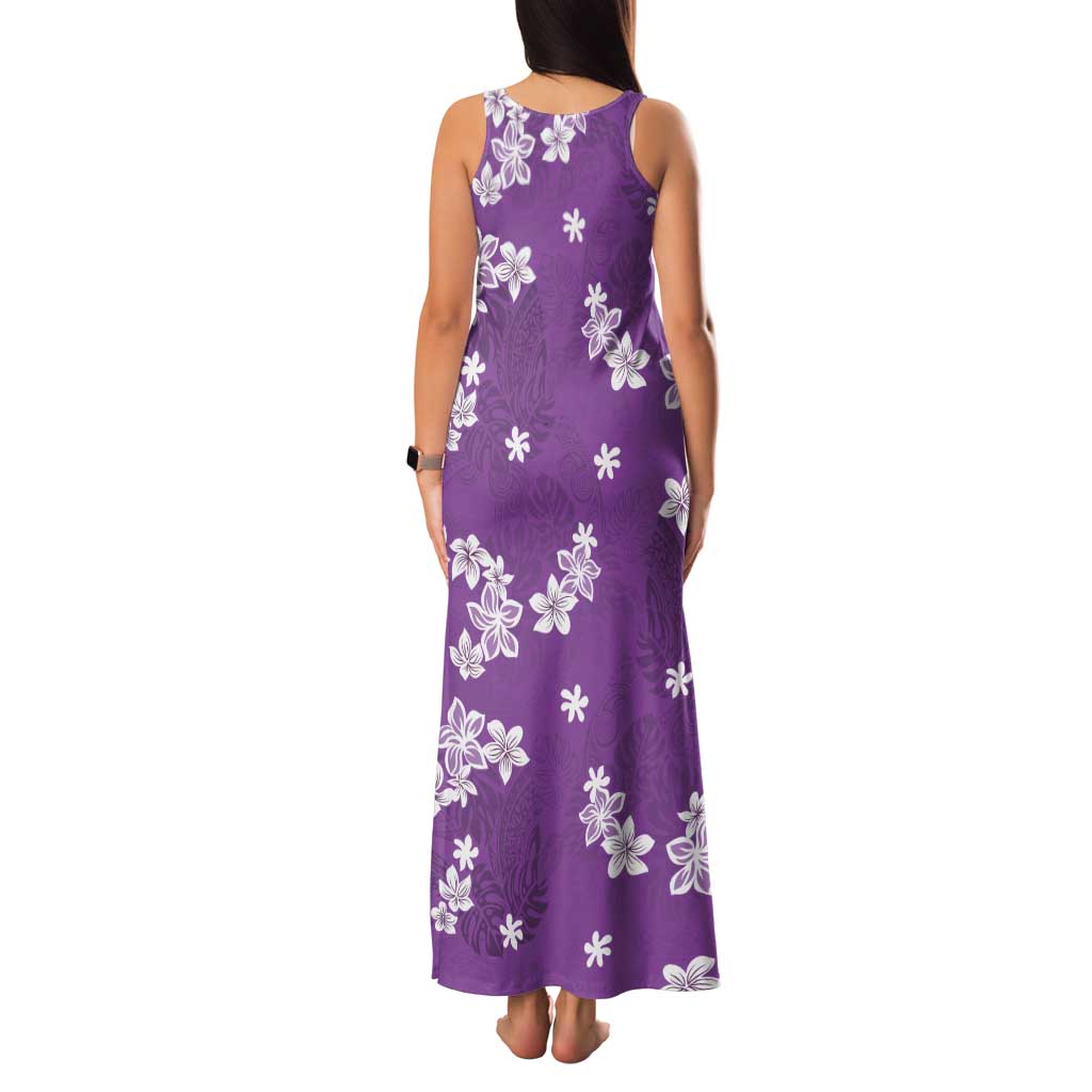 Hawaii Monstera Deliciosa Family Matching Tank Maxi Dress and Hawaiian Shirt Purple Plumeria Polynesian Pattern LT05 - Polynesian Pride