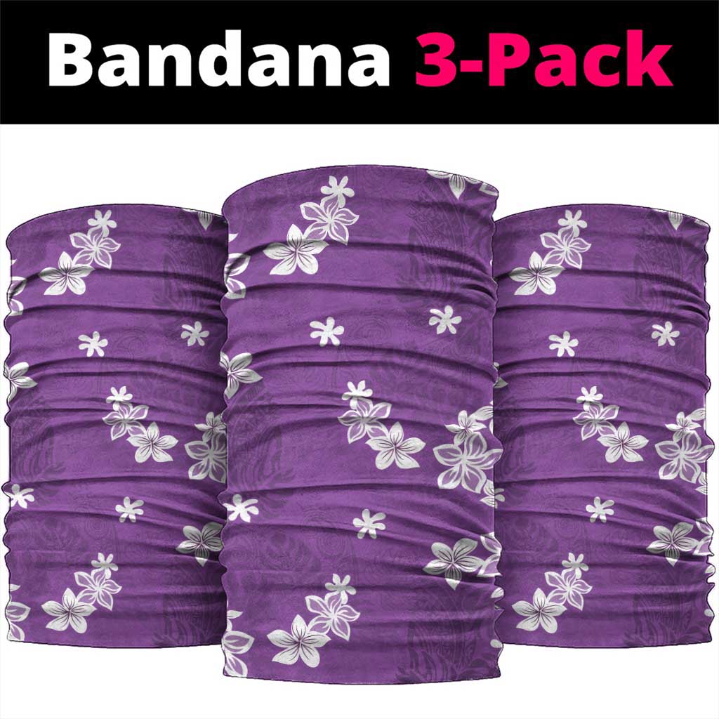 Hawaii Monstera Deliciosa Neck Gaiter Purple Plumeria Polynesian Pattern LT05 package One Size: 25*50cm Purple - Polynesian Pride