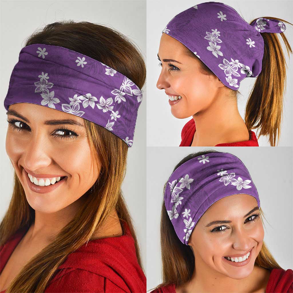 Hawaii Monstera Deliciosa Neck Gaiter Purple Plumeria Polynesian Pattern LT05 - Polynesian Pride