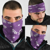 Hawaii Monstera Deliciosa Neck Gaiter Purple Plumeria Polynesian Pattern LT05 - Polynesian Pride