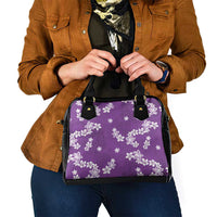 Hawaii Monstera Deliciosa Shoulder Handbag Purple Plumeria Polynesian Pattern LT05 - Polynesian Pride