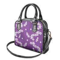 Hawaii Monstera Deliciosa Shoulder Handbag Purple Plumeria Polynesian Pattern LT05 - Polynesian Pride