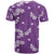 Hawaii Monstera Deliciosa T Shirt Purple Plumeria Polynesian Pattern - Polynesian Pride