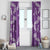 Hawaii Monstera Deliciosa Window Curtain Purple Plumeria Polynesian Pattern - Polynesian Pride