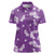 Hawaii Monstera Deliciosa Women Polo Shirt Purple Plumeria Polynesian Pattern - Polynesian Pride