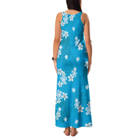 Hawaii Monstera Deliciosa Family Matching Tank Maxi Dress and Hawaiian Shirt Blue Plumeria Polynesian Pattern LT05 - Polynesian Pride