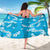 Hawaii Monstera Deliciosa Sarong Blue Plumeria Polynesian Pattern - Polynesian Pride