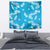 Hawaii Monstera Deliciosa Tapestry Blue Plumeria Polynesian Pattern - Polynesian Pride