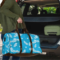 Hawaii Monstera Deliciosa Travel Bag Blue Plumeria Polynesian Pattern LT05 - Polynesian Pride