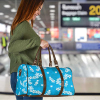 Hawaii Monstera Deliciosa Travel Bag Blue Plumeria Polynesian Pattern LT05 - Polynesian Pride