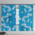 Hawaii Monstera Deliciosa Window Curtain Blue Plumeria Polynesian Pattern - Polynesian Pride