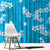 Hawaii Monstera Deliciosa Window Curtain Blue Plumeria Polynesian Pattern - Polynesian Pride