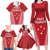 Samoa FAST Family Matching Long Sleeve Bodycon Dress and Hawaiian Shirt Forever Proud Samoan Tribal Pattern LT05 - Polynesian Pride