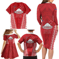 Samoa FAST Family Matching Long Sleeve Bodycon Dress and Hawaiian Shirt Forever Proud Samoan Tribal Pattern LT05 - Polynesian Pride