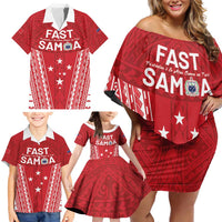 Samoa FAST Family Matching Off Shoulder Short Dress and Hawaiian Shirt Forever Proud Samoan Tribal Pattern LT05 - Polynesian Pride