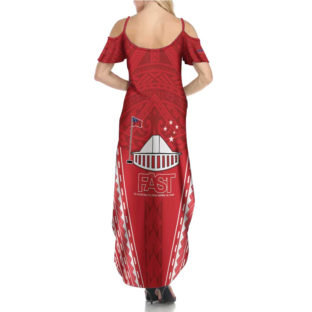 Samoa FAST Family Matching Summer Maxi Dress and Hawaiian Shirt Forever Proud Samoan Tribal Pattern - Polynesian Pride
