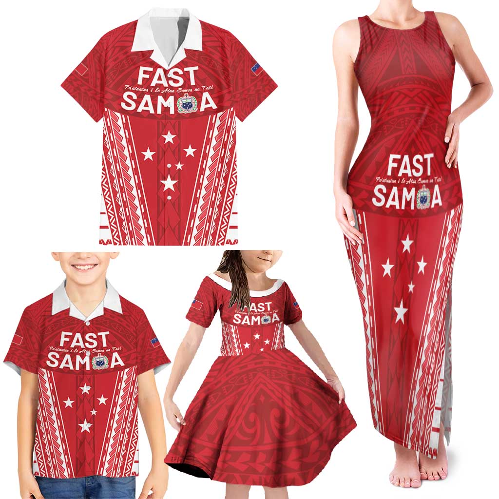 Samoa FAST Family Matching Tank Maxi Dress and Hawaiian Shirt Forever Proud Samoan Tribal Pattern LT05 - Polynesian Pride