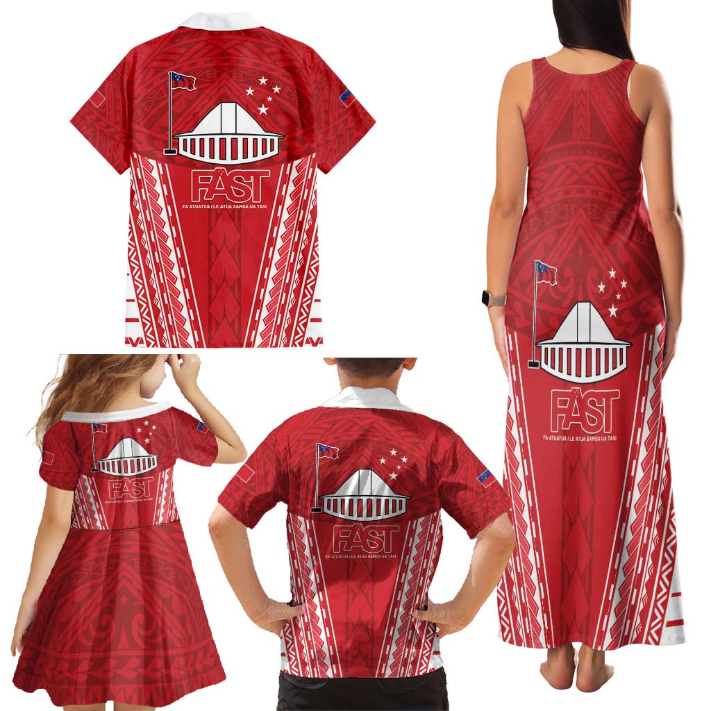 Samoa FAST Family Matching Tank Maxi Dress and Hawaiian Shirt Forever Proud Samoan Tribal Pattern LT05 - Polynesian Pride