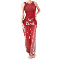 Samoa FAST Family Matching Tank Maxi Dress and Hawaiian Shirt Forever Proud Samoan Tribal Pattern LT05 Mom's Dress Red - Polynesian Pride