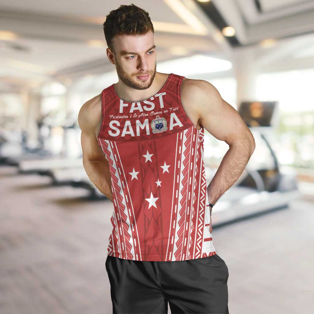 Samoa FAST Men Tank Top Forever Proud Samoan Tribal Pattern - Polynesian Pride