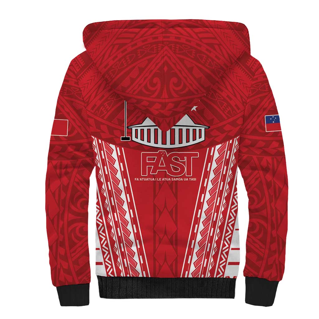 Samoa FAST Sherpa Hoodie Forever Proud Samoan Tribal Pattern - Polynesian Pride